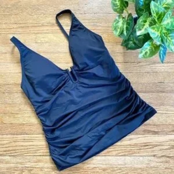 NWT Bleu Rod Beattie U-Notch Black Tankini Swim Top Size 8 - Picture 8 of 9